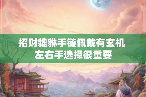 招财貔貅手链佩戴有玄机 左右手选择很重要