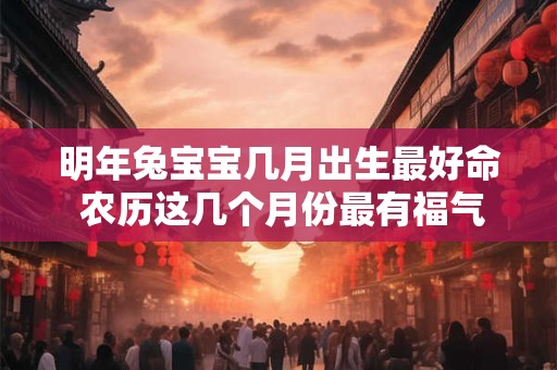 明年兔宝宝几月出生最好命 农历这几个月份最有福气