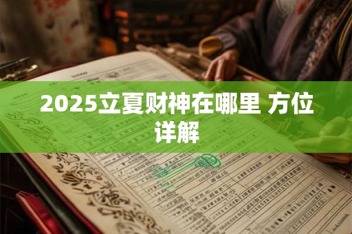 2025立夏财神在哪里 方位详解