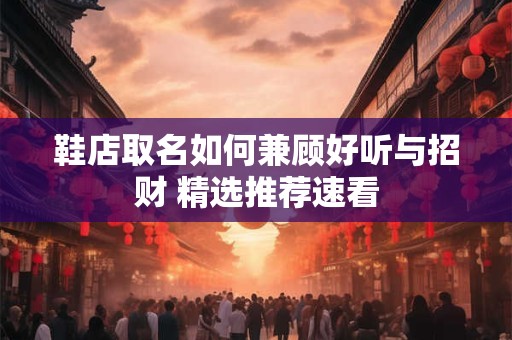 鞋店取名如何兼顾好听与招财 精选推荐速看