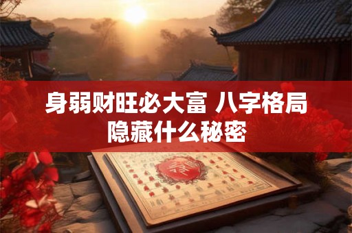 身弱财旺必大富 八字格局隐藏什么秘密