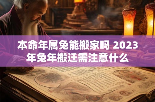本命年属兔能搬家吗 2023年兔年搬迁需注意什么