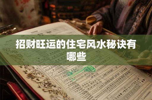 招财旺运的住宅风水秘诀有哪些