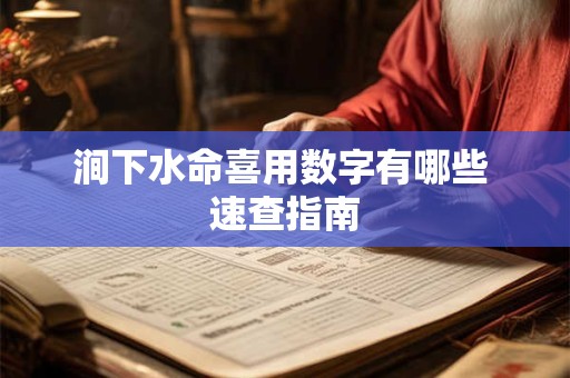 涧下水命喜用数字有哪些 速查指南