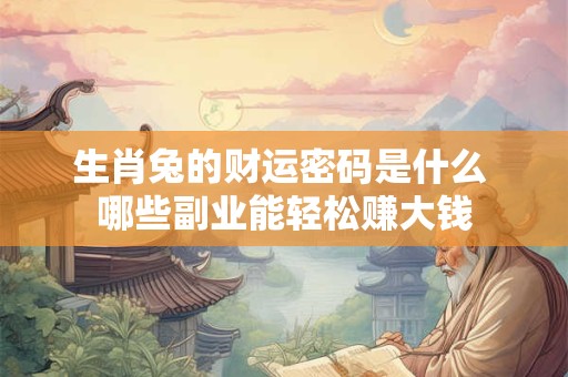 生肖兔的财运密码是什么 哪些副业能轻松赚大钱