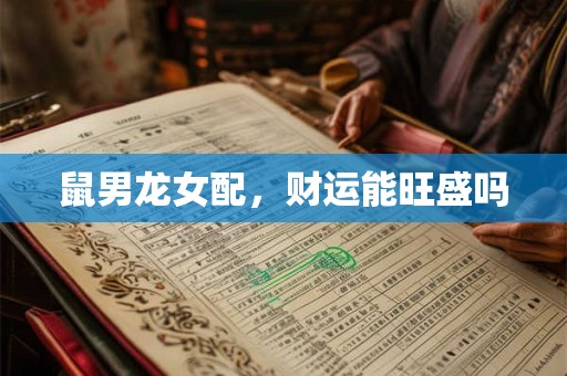 鼠男龙女配，财运能旺盛吗