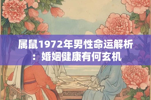 属鼠1972年男性命运解析：婚姻健康有何玄机