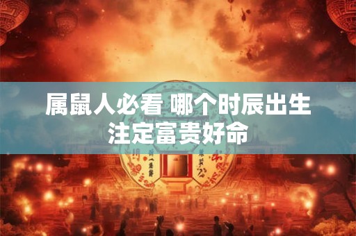 属鼠人必看 哪个时辰出生注定富贵好命