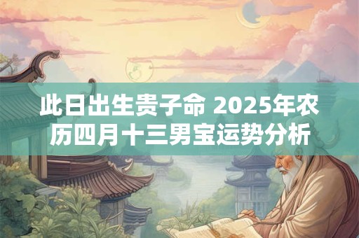 此日出生贵子命 2025年农历四月十三男宝运势分析 此日出生贵子命 2025年农历四月十三男宝运势分析