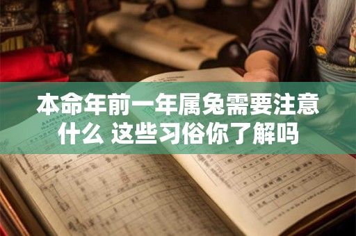 本命年前一年属兔需要注意什么 这些习俗你了解吗