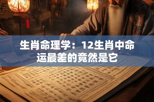 生肖命理学：12生肖中命运最差的竟然是它