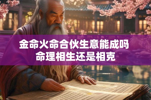 金命火命合伙生意能成吗 命理相生还是相克