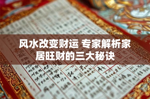 风水改变财运 专家解析家居旺财的三大秘诀