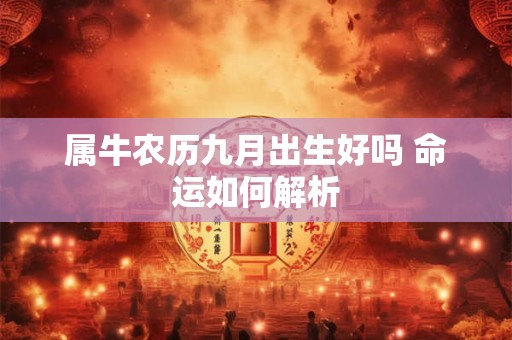 属牛农历九月出生好吗 命运如何解析