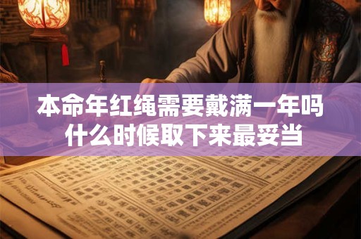 本命年红绳需要戴满一年吗 什么时候取下来最妥当