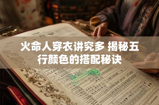 火命人穿衣讲究多 揭秘五行颜色的搭配秘诀