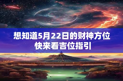 想知道5月22日的财神方位 快来看吉位指引