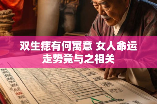 双生痣有何寓意 女人命运走势竟与之相关