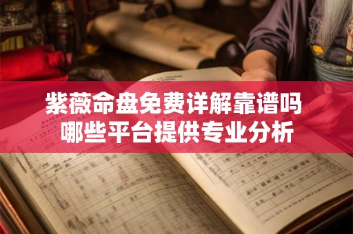 紫薇命盘免费详解靠谱吗 哪些平台提供专业分析