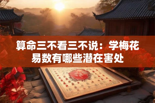 算命三不看三不说：学梅花易数有哪些潜在害处