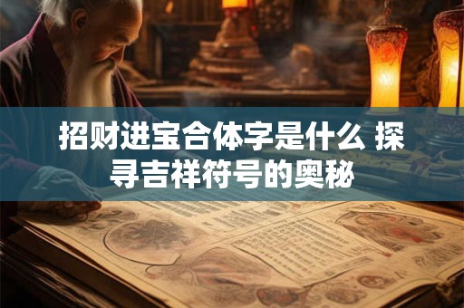 招财进宝合体字是什么 探寻吉祥符号的奥秘
