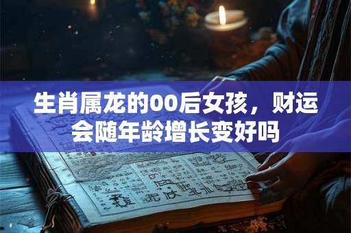 生肖属龙的00后女孩，财运会随年龄增长变好吗