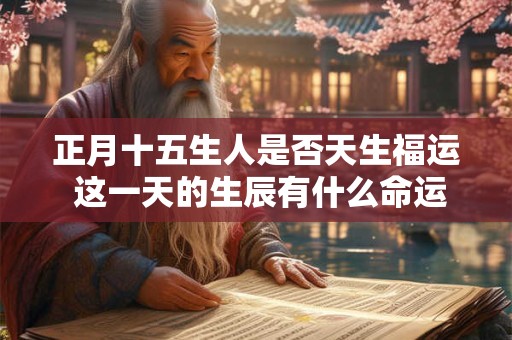 正月十五生人是否天生福运 这一天的生辰有什么命运特点