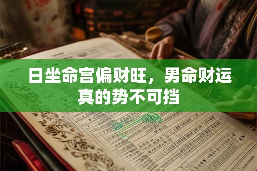 日坐命宫偏财旺，男命财运真的势不可挡