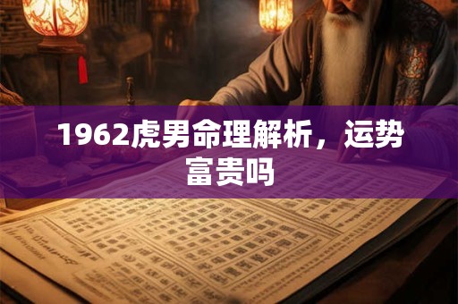 1962虎男命理解析，运势富贵吗