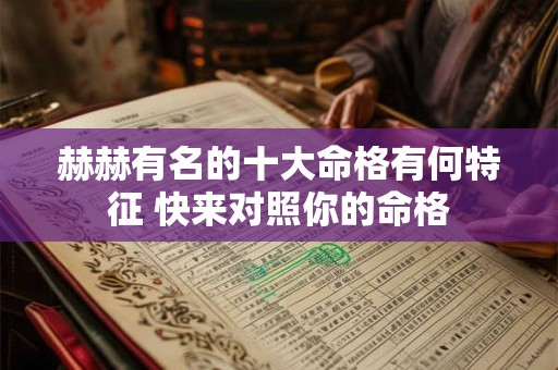 赫赫有名的十大命格有何特征 快来对照你的命格