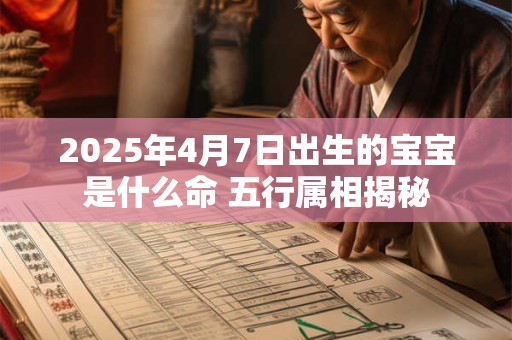 2025年4月7日出生的宝宝是什么命 五行属相揭秘