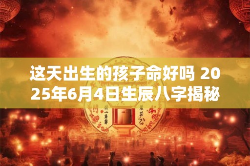 这天出生的孩子命好吗 2025年6月4日生辰八字揭秘
