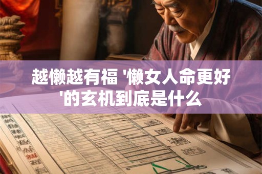 越懒越有福 '懒女人命更好'的玄机到底是什么