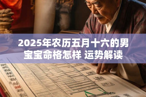 2025年农历五月十六的男宝宝命格怎样 运势解读