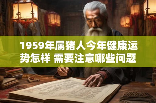 1959年属猪人今年健康运势怎样 需要注意哪些问题