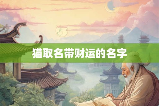 猫取名带财运的名字