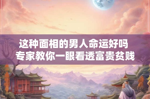 这种面相的男人命运好吗 专家教你一眼看透富贵贫贱
