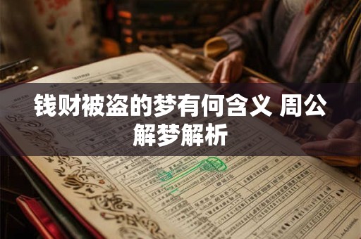 钱财被盗的梦有何含义 周公解梦解析