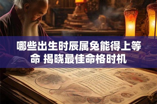 哪些出生时辰属兔能得上等命 揭晓最佳命格时机