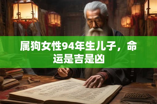 属狗女性94年生儿子，命运是吉是凶