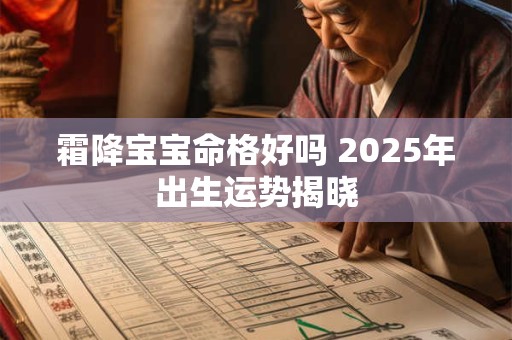 霜降宝宝命格好吗 2025年出生运势揭晓