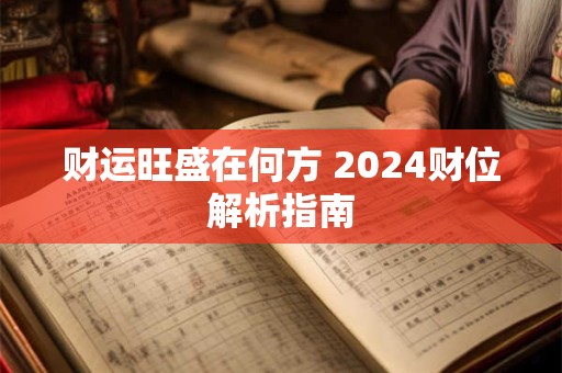 财运旺盛在何方 2024财位解析指南