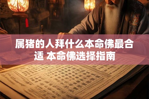 属猪的人拜什么本命佛最合适 本命佛选择指南