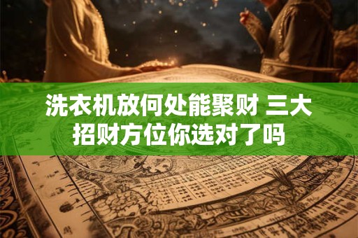 洗衣机放何处能聚财 三大招财方位你选对了吗