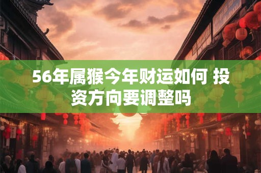 56年属猴今年财运如何 投资方向要调整吗