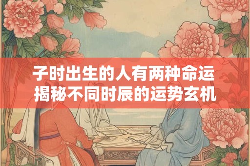 子时出生的人有两种命运 揭秘不同时辰的运势玄机