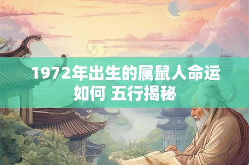 1972年出生的属鼠人命运如何 五行揭秘