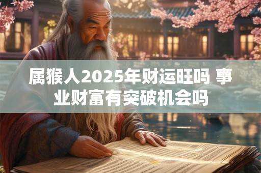 属猴人2025年财运旺吗 事业财富有突破机会吗