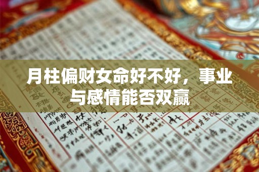月柱偏财女命好不好，事业与感情能否双赢