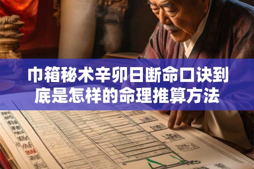 巾箱秘术辛卯日断命口诀到底是怎样的命理推算方法